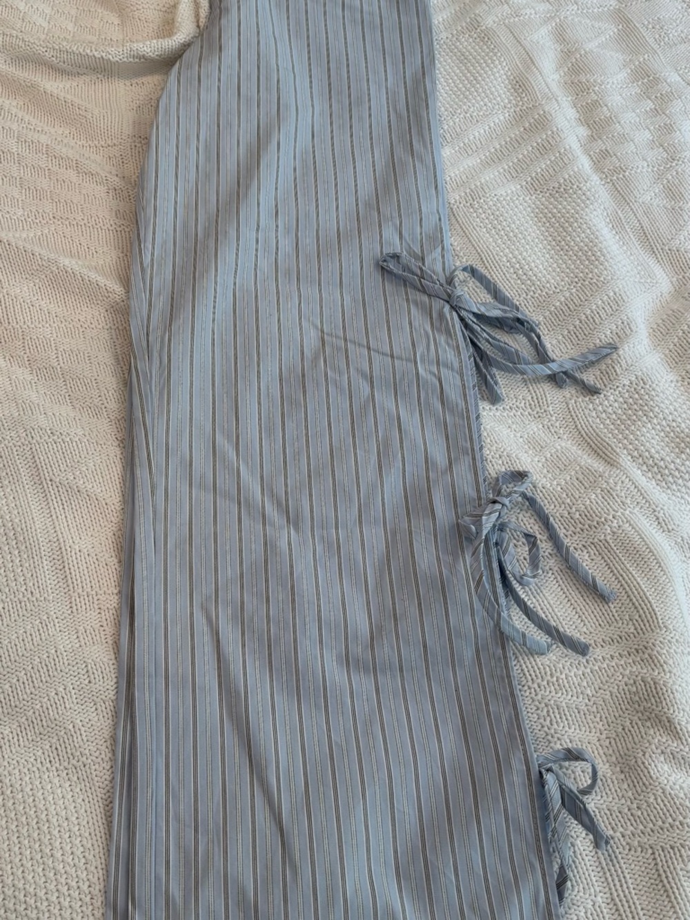 Wild Fable Light Blue Striped Wrap Maxi Skirt with Side Ties